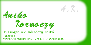 aniko kormoczy business card